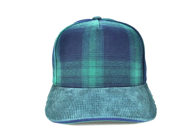 PLAID-101 5PANEL PLAID SANDWICH VISOR - GREEN